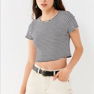 Urban outfitters cropped stripe tee